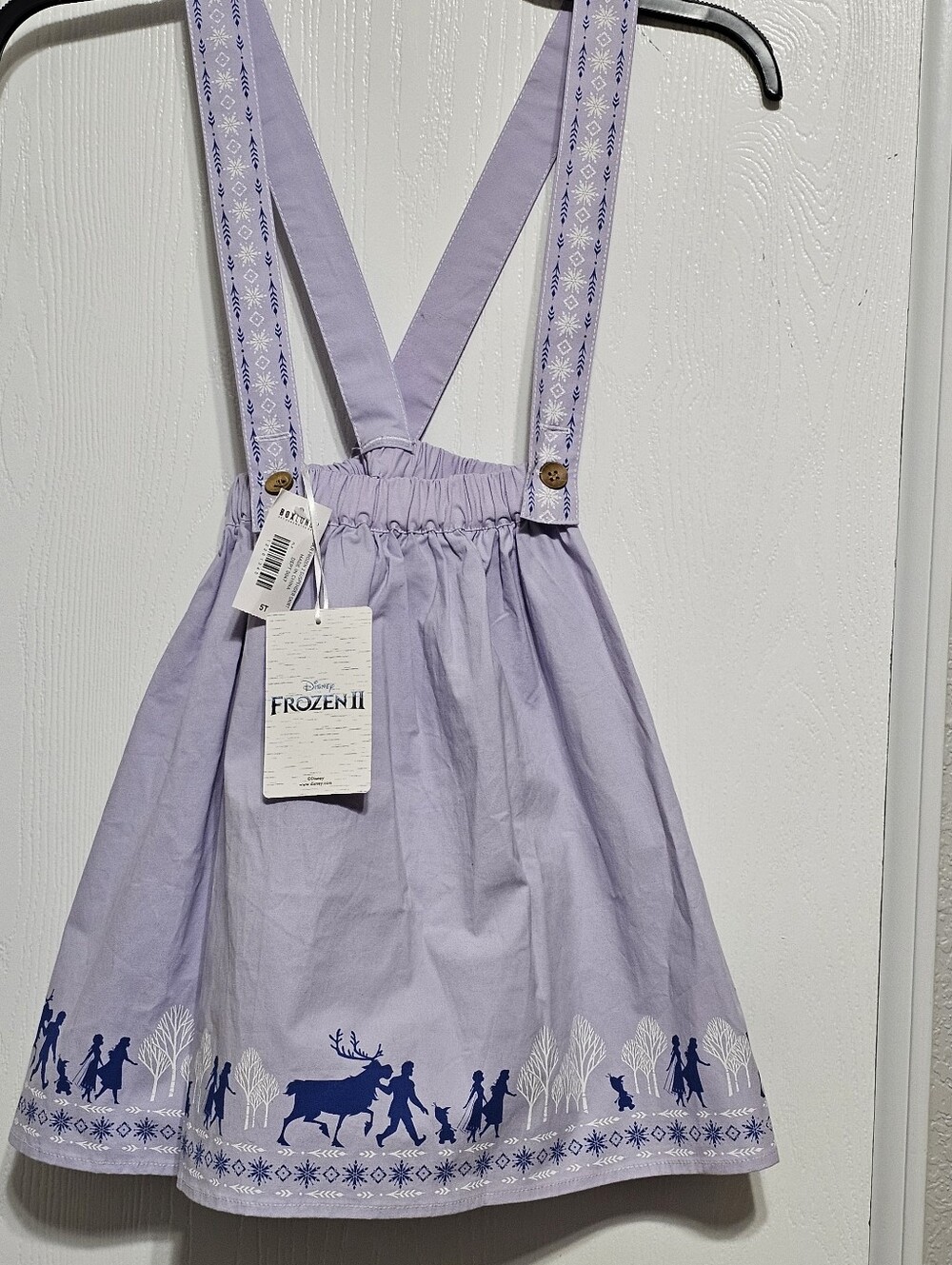 Disney Box Lunch Frozen 5T Purple Suspenders Skirt